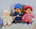 3 st. Monchhichi-dockor med div. tillbehör