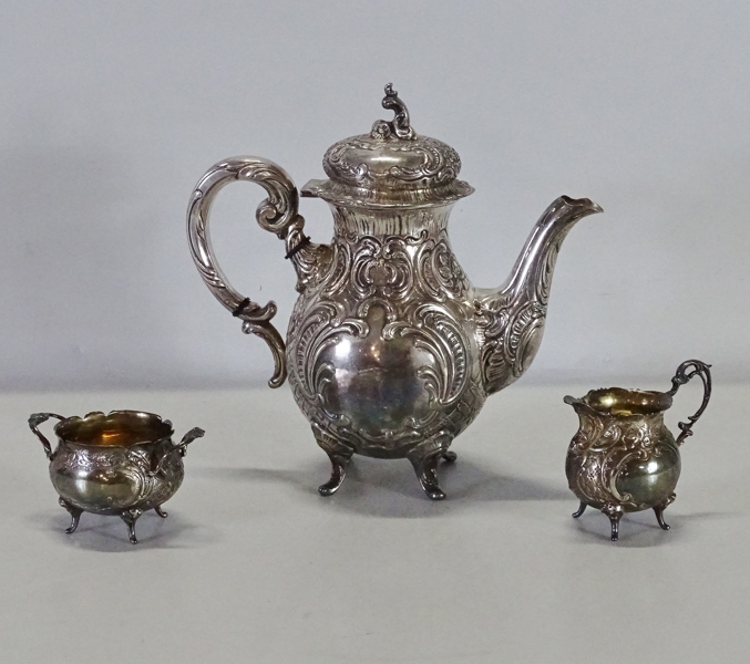 Kaffeservis, silver, rokokostil, GEWE