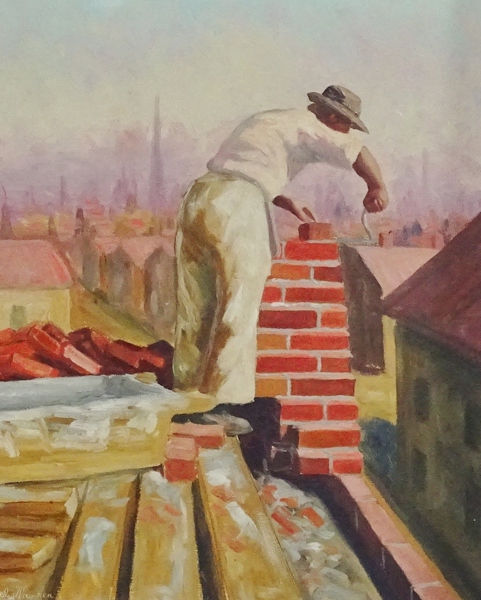 Oljemålning på pannå, Axel Haggren